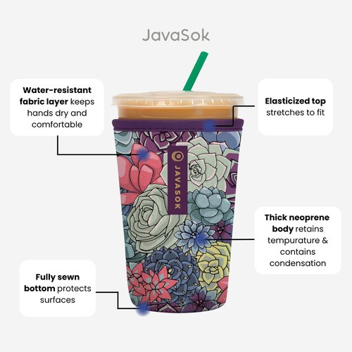 Sok It JavaSok Iced Coffee & Cold Soda Insulated Neoprene Cup Sleeve (On Tour, Medium: 22-28oz)