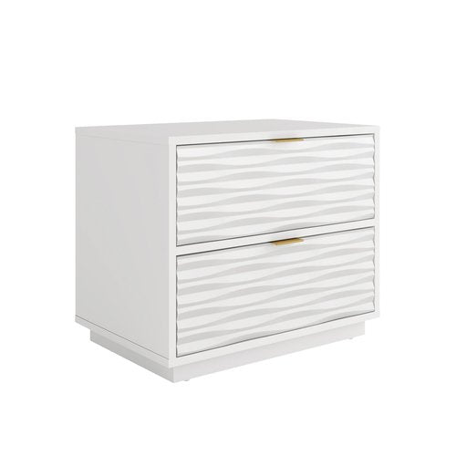 Sauder Morgan Main 2 Drawer Side Table, White Finish