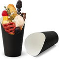 CAMKYDE 50 Pcs Disposable Black Charcuterie Cups, 12oz French Fries Holder French Fry Cups for all Occasions (12oz, Black)