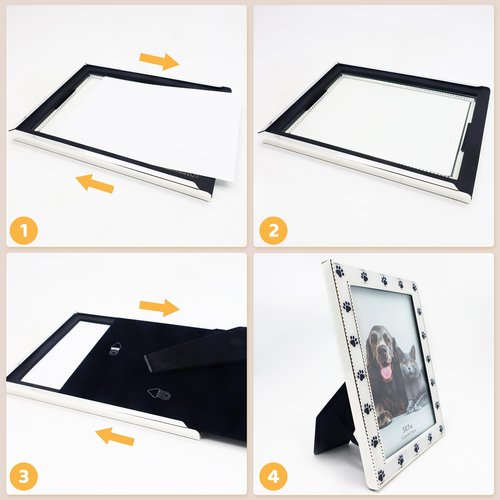 MeiJingLif Dog Picture Frame - 5x7 Metal Cute Picture Frames,Pet Memorial Gifts for Dogs Perfect for Home Decor, Office Desk & Gifting to Pet Lovers