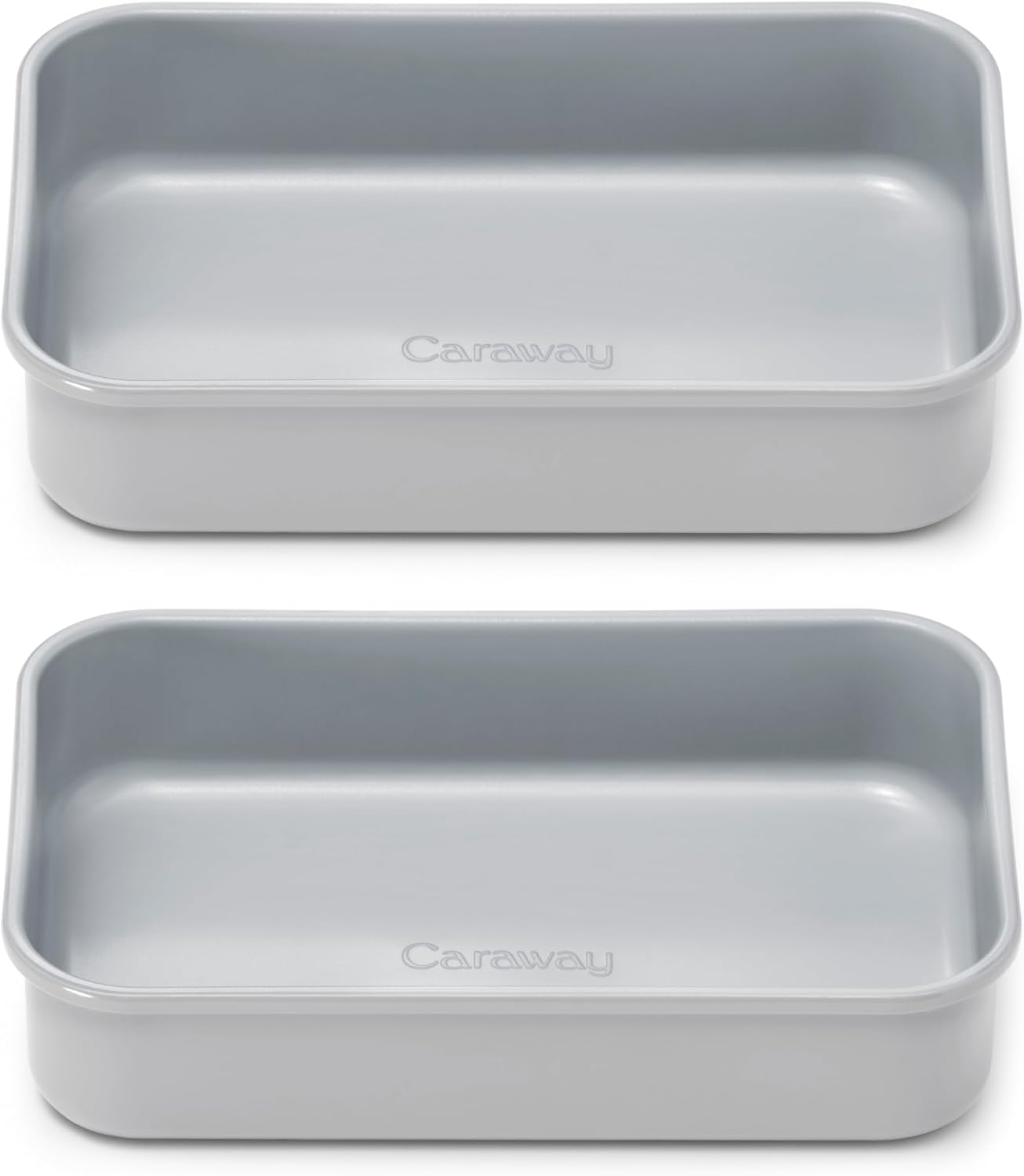 Caraway Nonstick Baking Pan Duo - 9” x 6.5” Deep Ceramic Pan, Non-Toxic & PFOA Free - Gray