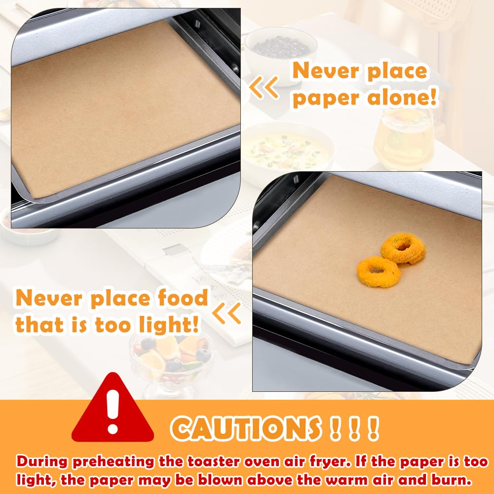 YQL 10x12 Inch 150PCS Disposable Air Fryer Liners, Unbleached Parchment Paper for Emeril Lagasse French Door 360 Air Fryer, Breville/Cuisinart/Hamilton Beach Toaster Oven Accessories