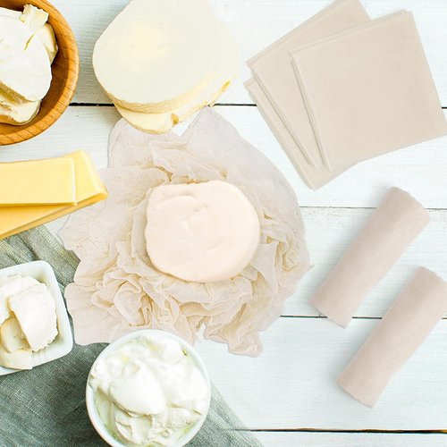 [12 PCS] Reusable Cheese Cloths, 20x20 Inch, 100 Percent Unbleached pure Cotton Cheese Cloth for Straining, 100 Grade Cheesecloth Hemmed Edges for Cooking, Baking, Juicing