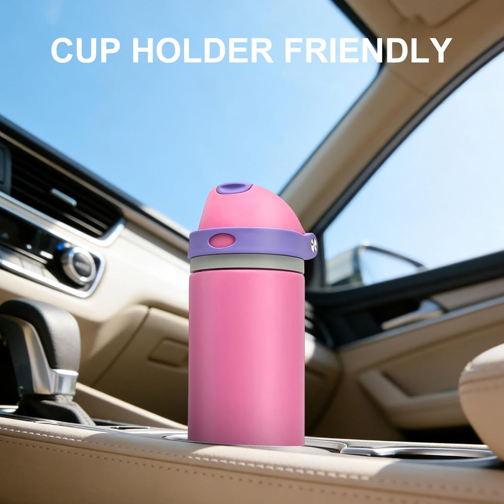 Skiennix 24 oz Insulated Water Bottle - Leak Proof Stainless Steel with One-Touch Flip Lid & Straw | Pink