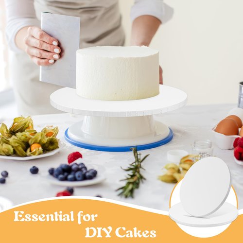 16 Inch Cake Boards, 2 pcs Cake Drums 1/2" Thick, White Cakes Corrugated Cardboard Rounds Base for Heavy or Multi Layer Cakes, Dessert, Crafts Display