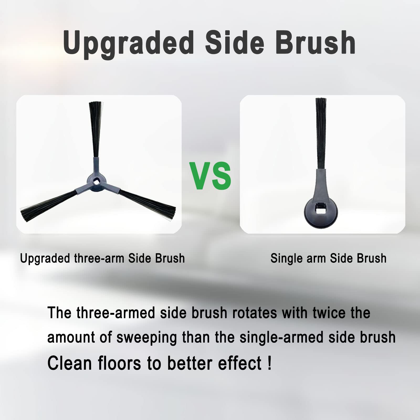Upgraded Side Brushes Replacement for Shark IQ R101AE RV1001AE AV912S AV911S AV1010AE RV1000 AV970 AV993 AV1002AE Shark AI AV2501S AV2501AE RV2610WD RV2610WA RV2502AE RV2520AOUS Robot Vacuum Cleaner