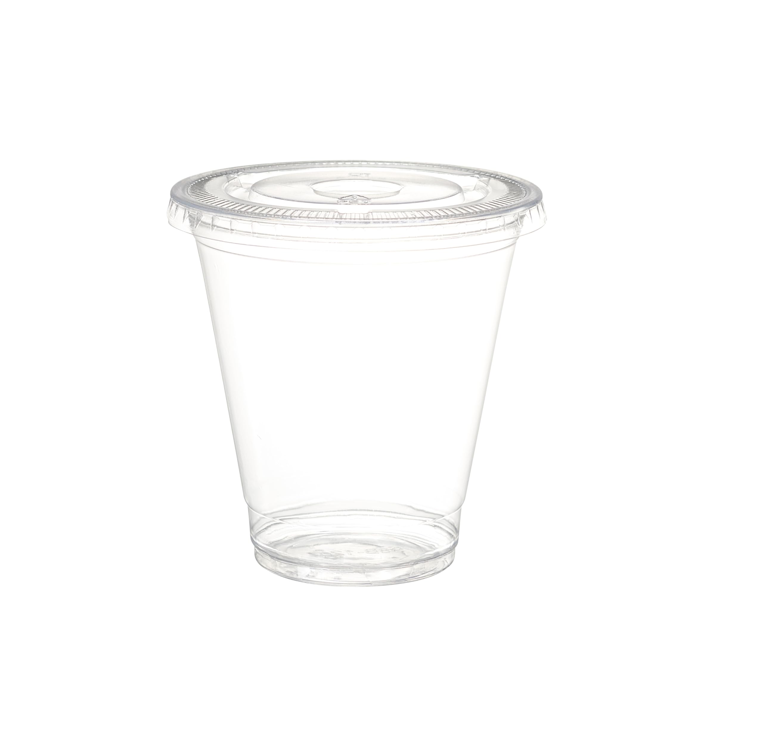 GUSTO 12 oz. Clear Plastic Cups With Flat Lids 50 Count (No Hole), Fruit Cups with Lids for Party - Perfect for Smoothies, Milkshakes, and To-Go Beverages -(Formelry Comfy Package)