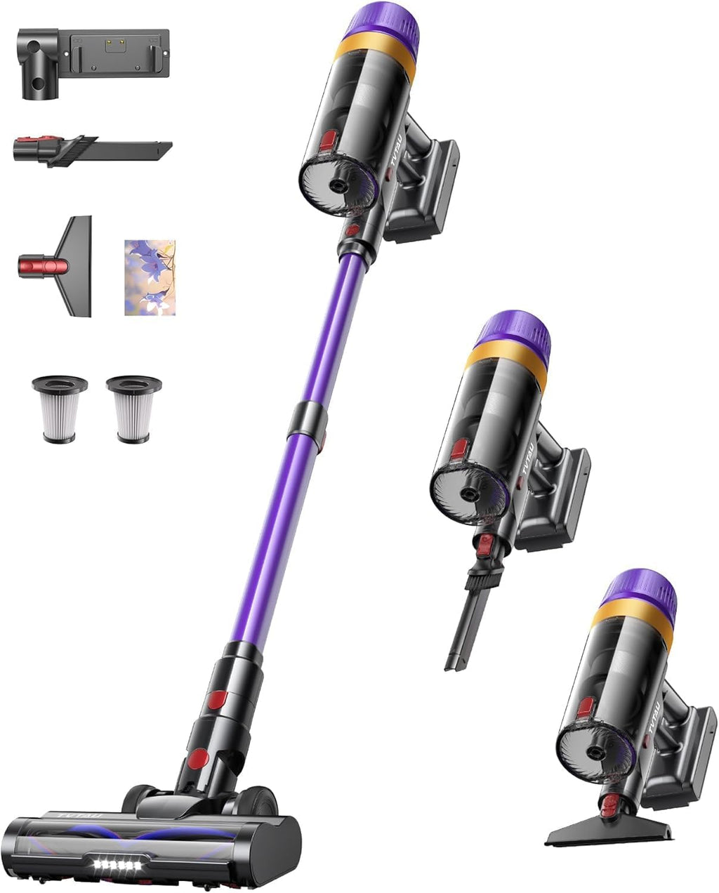 Skiennix Cordless Vacuum Cleaner - 620W Power, 75 Min Runtime, LED Display, 1.8L Dust Cup | Ideal for Pet Hair & Hardwood Floors