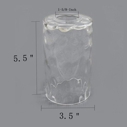 Eumyviv Clear Hammered Glass Lamp Shade Replacement with 1-5/8-Inch Fitter Opening, Water Ripple Glass Lampshade Accessory for Lighting Fixture(3 Packs) A00067