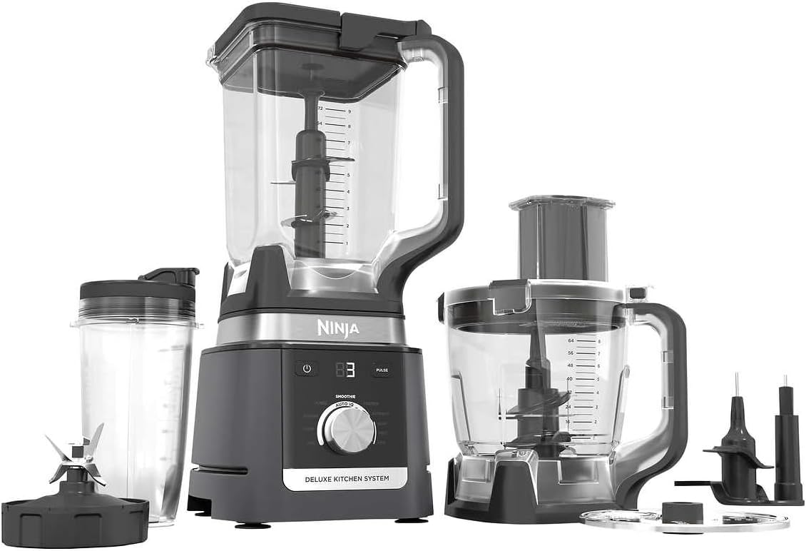 Ninja Deluxe Kitchen System - 1600W Blender with Auto-iQ Technology & 2.6L Pitcher | Smoothie Maker & Food Processor