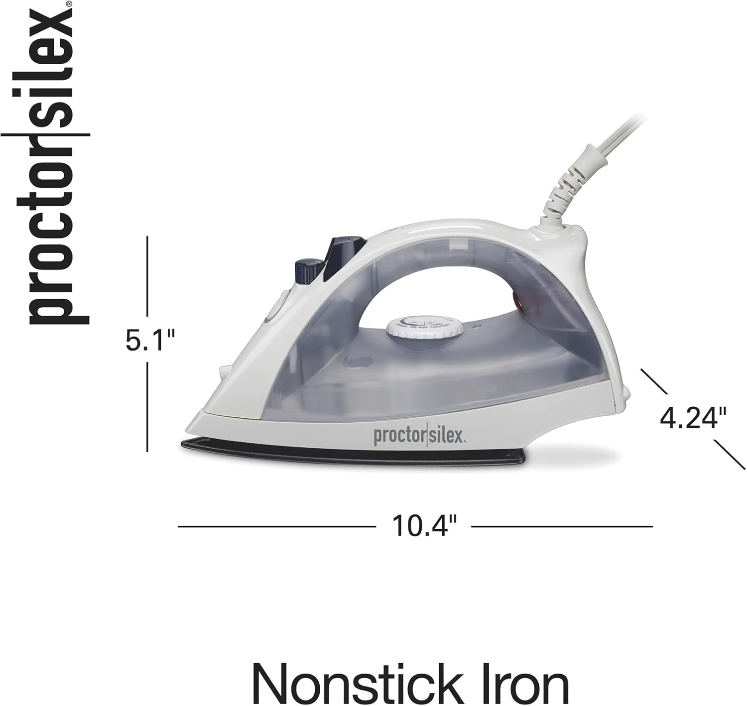 Proctor Silex Iron & Vertical Steamer - 1200 Watts with Nonstick Soleplate & Adjustable Spray | White