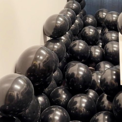 65 Pieces Matte Black Balloons - 12 Inch Latex Party Balloons for Birthdays, Graduations & Halloween
