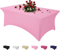 Skiennix Pink 4FT Spandex Tablecloth - Fitted, Washable & Wrinkle-Free for Events & Parties