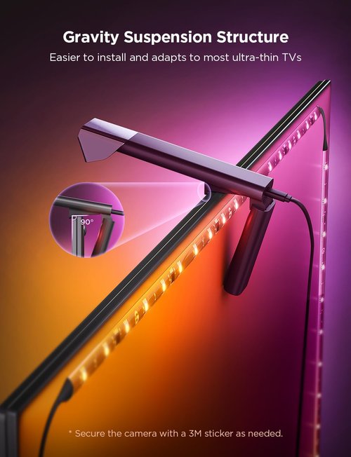 Govee TV Backlight - 16.4ft RGBICW Wi-Fi LED Strip Lights with Camera | Voice & App Control for 75-85 Inch TVs