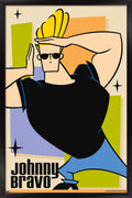 Trends International Johnny Bravo - Pose Wall Poster, 22.4L x 14.7W, Black Framed Version