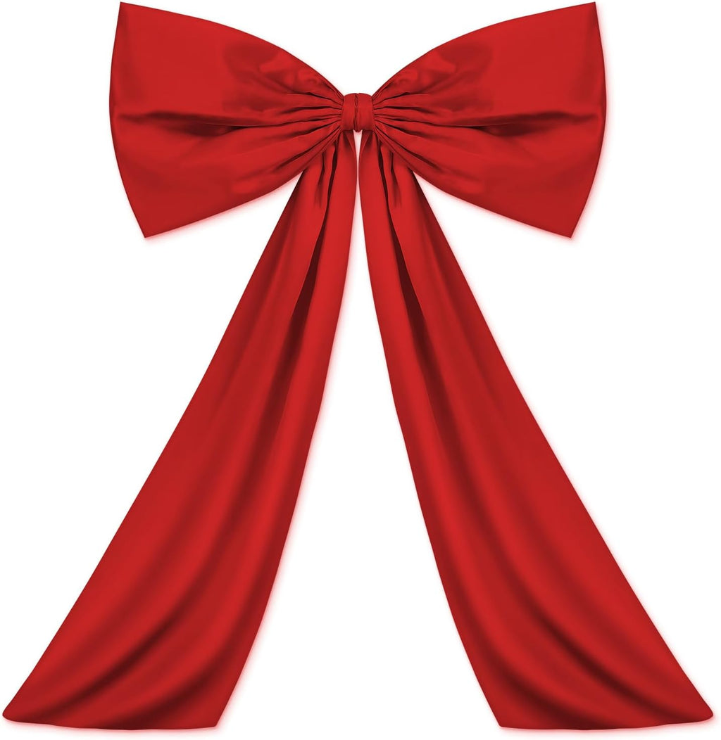 Wavwavw Large Red Bow Decor - Giant Satin Ribbon Tie for Birthday & Wedding | 24 x 36 Inches