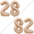 GOER Jumbo 42-Inch Number 28 Balloons - Caramel Foil Helium Decorations for 28th Birthday Party