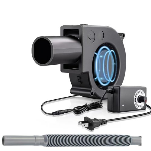 Martians BBQ Blower Fan - 97mm x 33mm - 12V with 110V – 240V AC Plug Variable Speed Controller for Outdoor Grilling, Camping Cooking Charcoal Starter – Efficient Fire Bellowing Tool