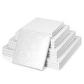 Baderke 12 Pcs White Square Cake Drums Assorted Size 6/8/10/12 Inch, 1/2 Inch Thick Square Cake Board Drum Fully Wrapped Foil for Christmas Baking Desserts Pastries, White Leaf Style