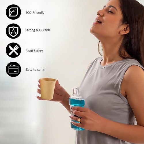 Clawsoff 1200 Pack 3 oz Paper Cups, Disposable Kraft Small Mouthwash Bathroom Cups 3 Ounce, Hot/Cold Beverage Cups for Home, Kitchen, Party