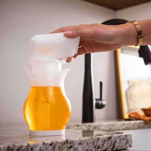 Scrub Daddy Soap Dispenser for Kitchen and Bathroom - Soap Daddy - Refillable Soap Dispenser for Countertop, Dual Action with Easy Grip Sides, Multi-use, 1 ct