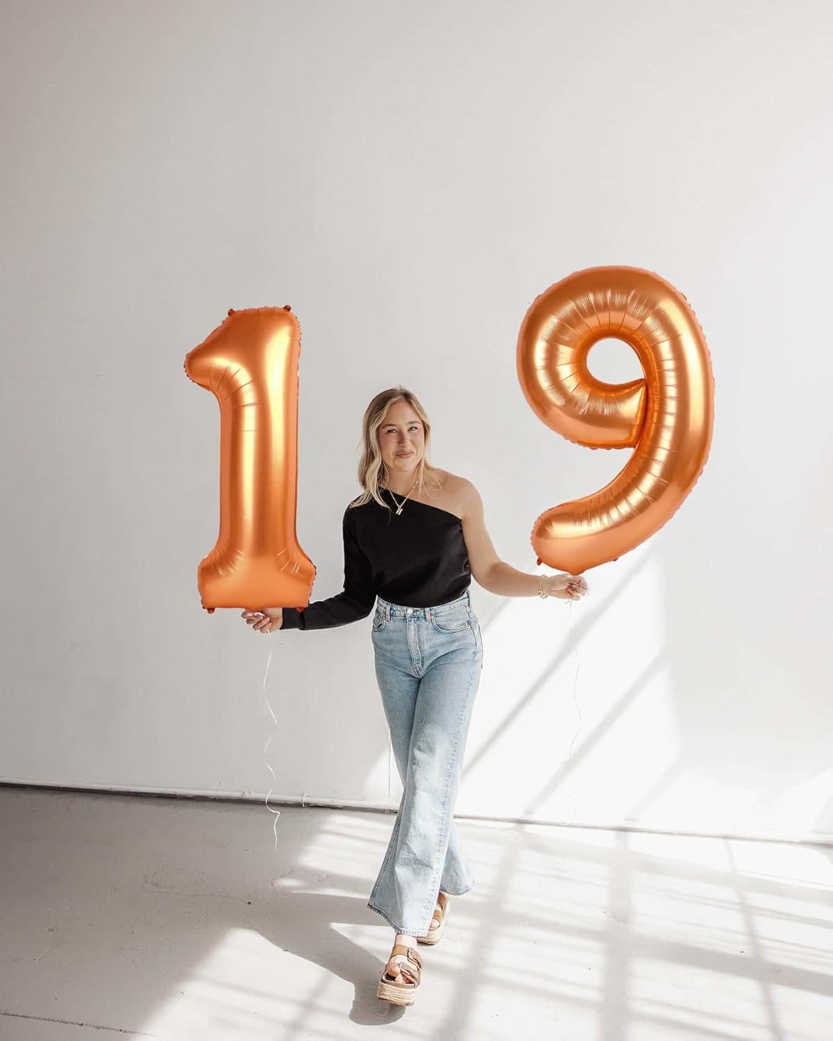 Orange Number 9 Balloon - 40 Inch Giant Foil Balloon for 9th Birthday Party Decorations
