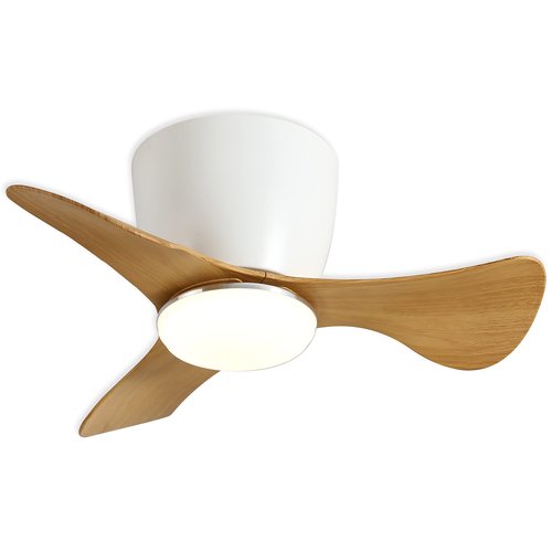 GESUM Flush Mount Ceiling Fans with Lights, 22'' Small Ceiling Fans Remote & APP Control, 3CCT Dimmable, Quiet DC Motor for Patio Kitchen Bedroom