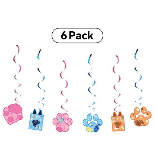 BOBORAT Blue Dog Birthday Decoration Set, Cartoon Animal Happy Birthday Banner, Party Supplies with Banner, Hanging Swirl, Honeycomb