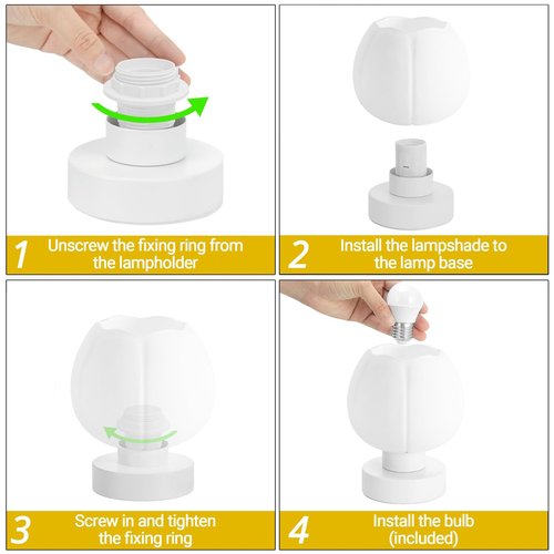 ECOESPTI Small Opal Glass Lampshade Replacement, Ideal for Table, Floor, Wall and Pendant Lights, White Modern Design with Milky Soft Glow(Flower)