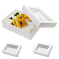 Wowxyz 12pcs 19x14x4 Inches Cake Boxes Rectangle Half Sheet 1/2 Sheet Bakery Boxes with Window - Donuts, Pastry Baking Cake, Pie White Cardboard Treat Packaging