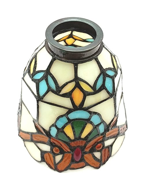 Tiffany Style Lamp Shade Only, Chandelier and Wall Lamp Replacement Shade, NAD06001, Baroque Style, Stained Glass Chimney, Dual Use, Multi-colored by NADUOXRK