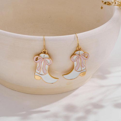 MUYAN Western Cowgirl Boots Earrings - Cute Enamel Dangle Jewelry for Women | Boho Country Style