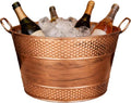 Galvanized Tub Ice Bucket For Parties, Thick Metal Galvanized Drink Buckets, Beverage Bucket with Handles, Drink Bucket for Indoor & Outdoor Party (1Pcs Copper)
