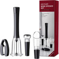 Wine Opener Set, IPEROT Air Pressure Pump Bottle Opener with Foil Cutter, Aerator Pourer, Vacuum Stopper(4PCS), Simple Cork Remover, Efficient Corkscrew Bottle Opener, Great for Wine Lovers