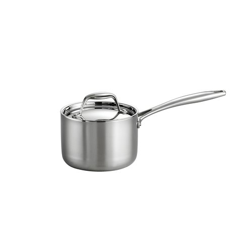 Tramontina Professional Fry Pans (12-inch) & Covered Sauce Pan Stainless Steel Tri-Ply Clad 1.5-Quart, 80116/021DS
