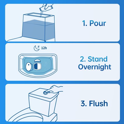Vacplus Toilet Tank Cleaner - 6 Pack Automatic Descaler Tablets, Powerful Mold & Rust Remover, Long-Lasting Bowl Cleaning Solution