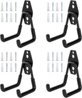 Skiennix Garage Hooks - Heavy Duty Wall Mount Tool Organizer for Ladders, Bikes & Garden Tools | 4 Pack