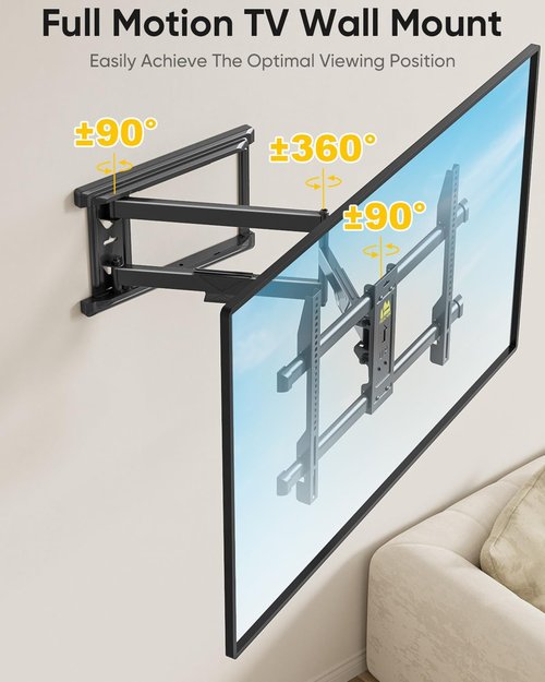 Forging Mount Corner TV Mount - Long Arm Full Motion Wall Mount for 37-75 Inch TVs | Swivel & Tilt, Max VESA 600x400mm