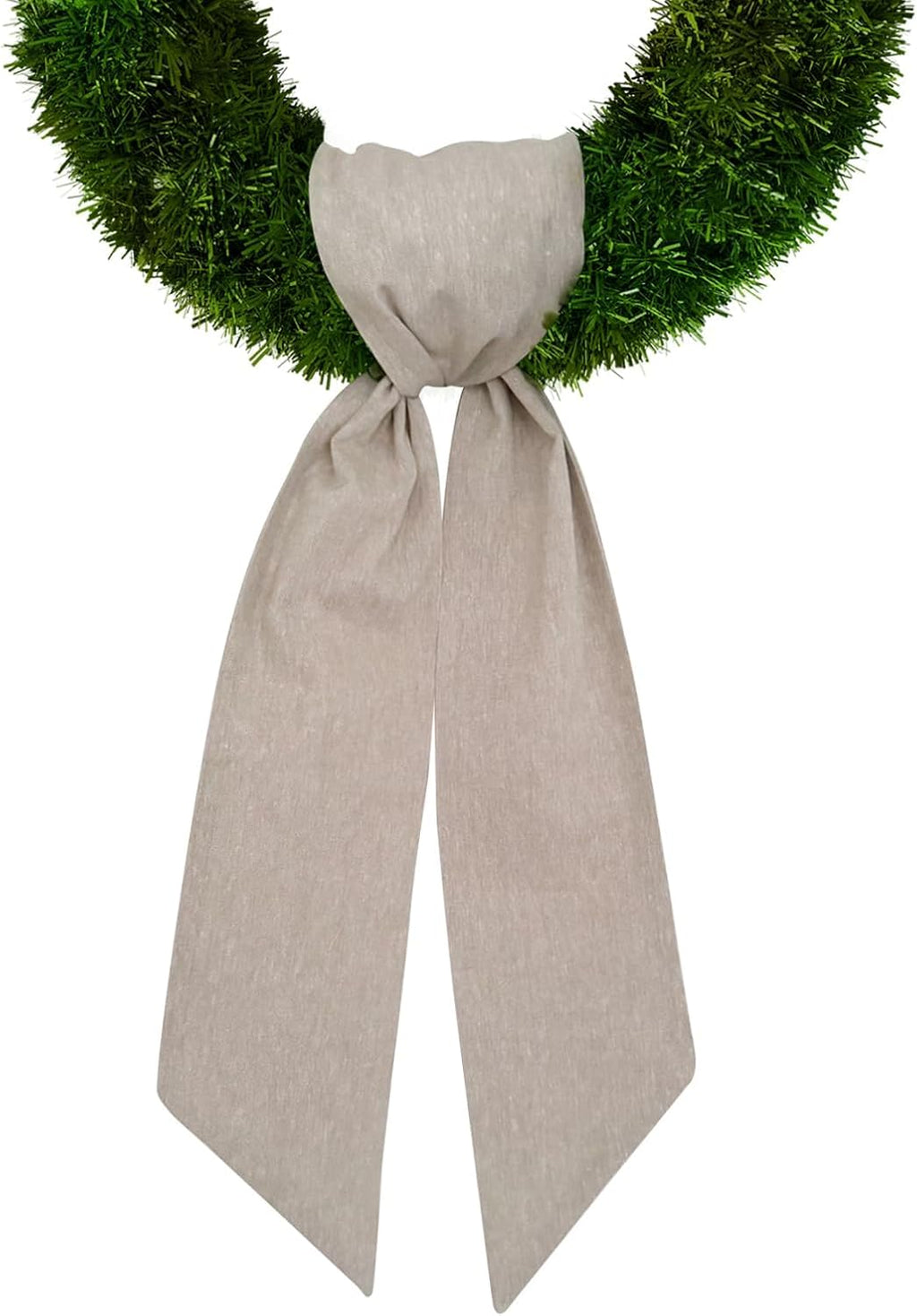Skiennix Christmas Wreath Sash - Natural Burlap Decor for Front Door | Thanksgiving & Wedding Accents