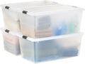 IRIS USA 91 Qt Stackable Plastic Storage Bins - BPA-Free, Durable, See-Through Organizing Solution, 4 Pack - Clear