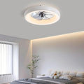 CxiFzer 19‘’Ceiling Fan with Light Memory and Remote,Low Profile Flush Mount Memory,5 Blades 6 Speeds, Dimmable LED, Quiet DC Motor, for Bedroom, Living Room, White