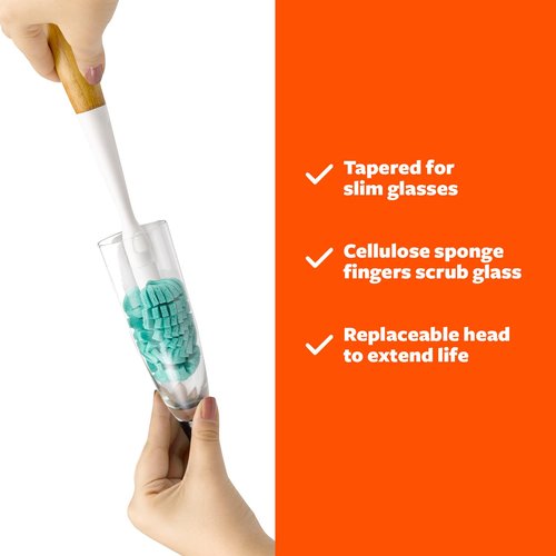 Full Circle Replacement Sponge Head for Magic Wand - Non Scratch Glass Safe Scrubber