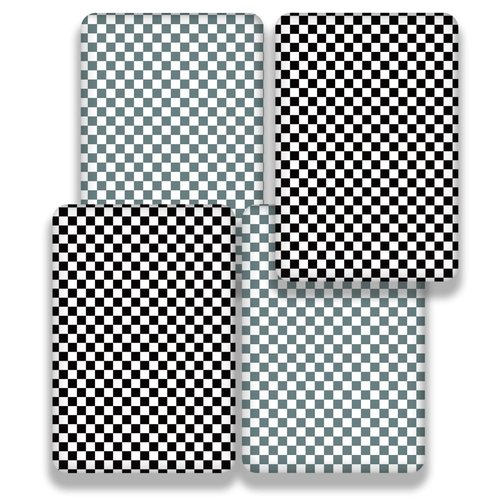 4 Pack Checkered Plaid Crib Sheets Neutral Breathable Buffalo Check Fitted Baby Sheets Nursery Sheets for Baby Boys or Girls (Crib)