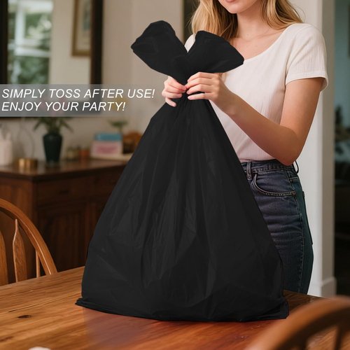 Childom Plastic Tablecloths - 3 Pack Black Disposable for Rectangle Tables 54" x 108" | Perfect for Parties & Events