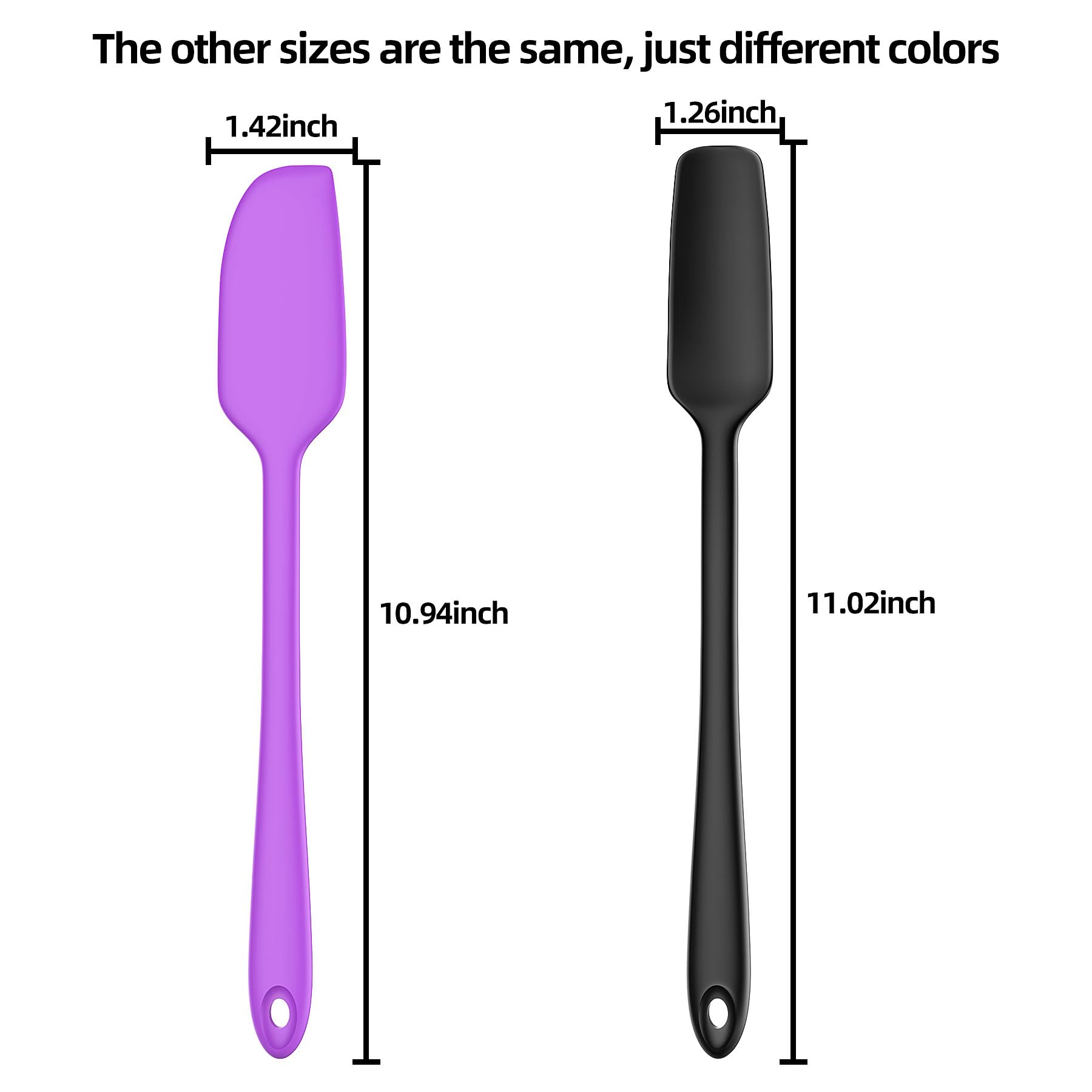 Slim Silicone Spatula Set, 5 Piece Food Grade Rubber Spatulas for Baking, Cooking, and Mixing High Heat Resistant Non Stick Dishwasher Safe BPA-Free (Multicolor)