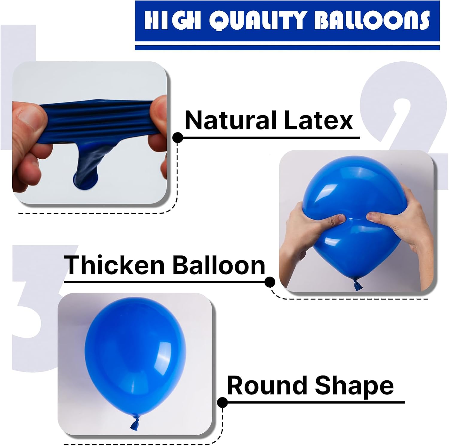 PartyWoo Royal Blue Balloons - 100 Pcs Assorted Sizes for Stunning Balloon Garlands & Arches