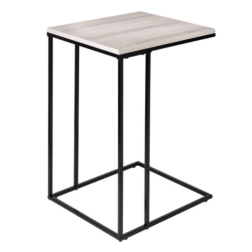 Honey-Can-Do Square C End Table, Natural TBL-09252 Black