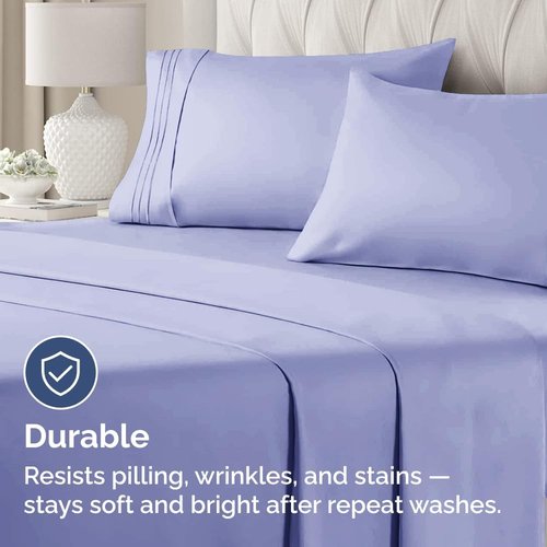 King Standard Pillow Cases by King - Soft Hotel Quality Pillowcase Covers - 4 Piece Set in Lavender