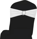 MDS Spandex Chair Sashes - Universal Fit Stretch Bands with Buckle Slider Bow | Pack of 250 - White