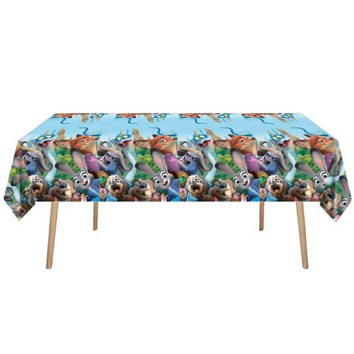68PCS Zootopia2 Party Tableware Set, Including 6 Hanging Swirls, 1 Tablecloth (71''x42''), 20 7-inch Plates, 20 9-inch Plates, 20 Napkins, 1 Banner Zootopia Themed Birthday Party Decoration Supplies